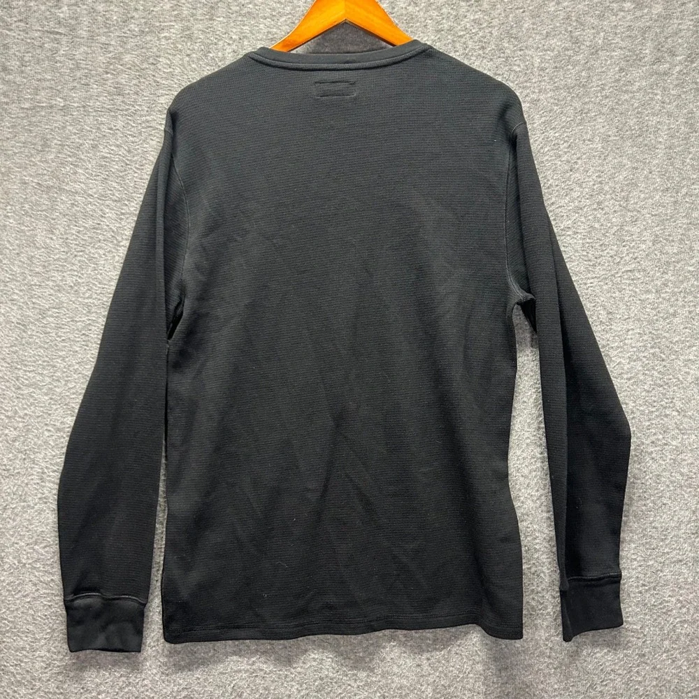 Polo Ralph Lauren Mens Black‎ Waffle Knit Thermal Sleepwear Shirt Large Red Pony